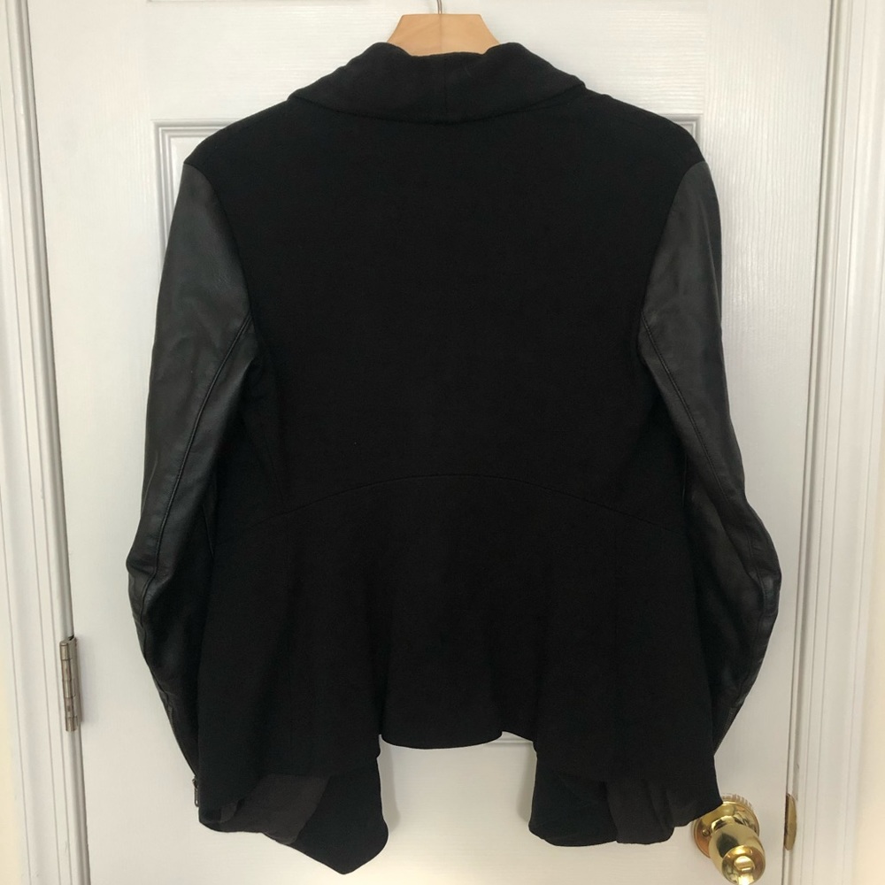 Theory Open Blazer with Faux Leather Sleeves - Picture 3 of 9